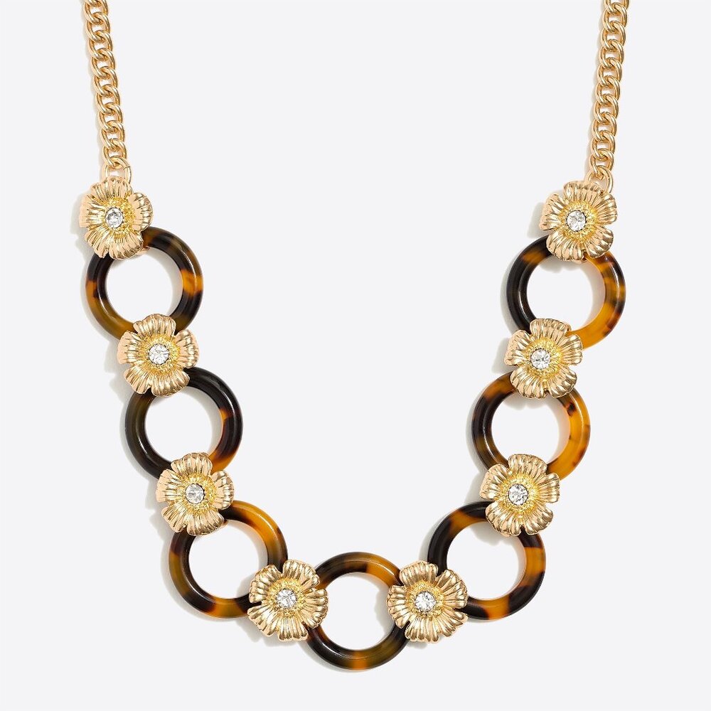 JCrew 🌟 Tortoise link and flower statement necklace